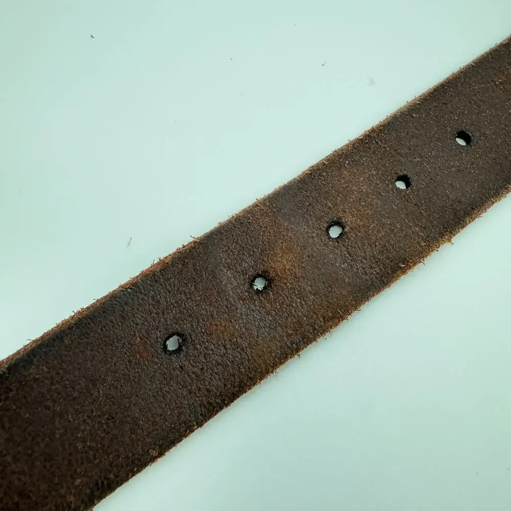 Frye Genuine Leather Belt Distressed Western Rugged Brown Large
